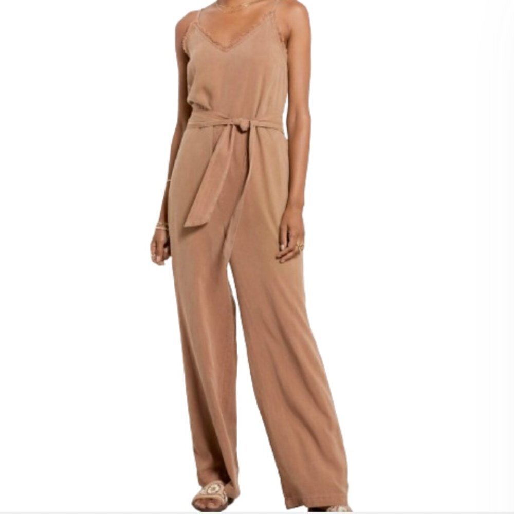Cloth and Stone Smocked Back Cami Jumpsuit - L